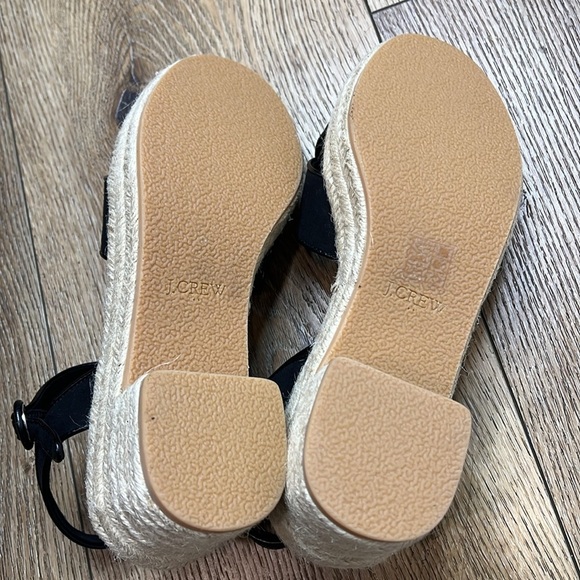 NWOT J. Crew Black Espadrille Platform Sandals Size 8 - Picture 7 of 8